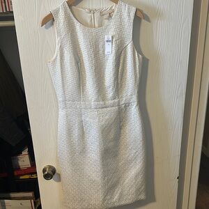Banana republic Lovely cream dress with metallic sheen to it. NWTs size 6